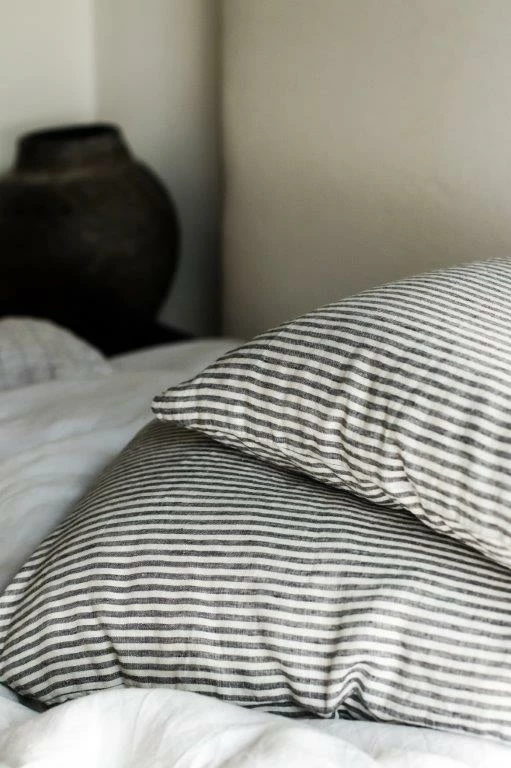 Linen Kissenbezug 50x70 Cm 2-er Set, Grau / Weiß – Bild 3