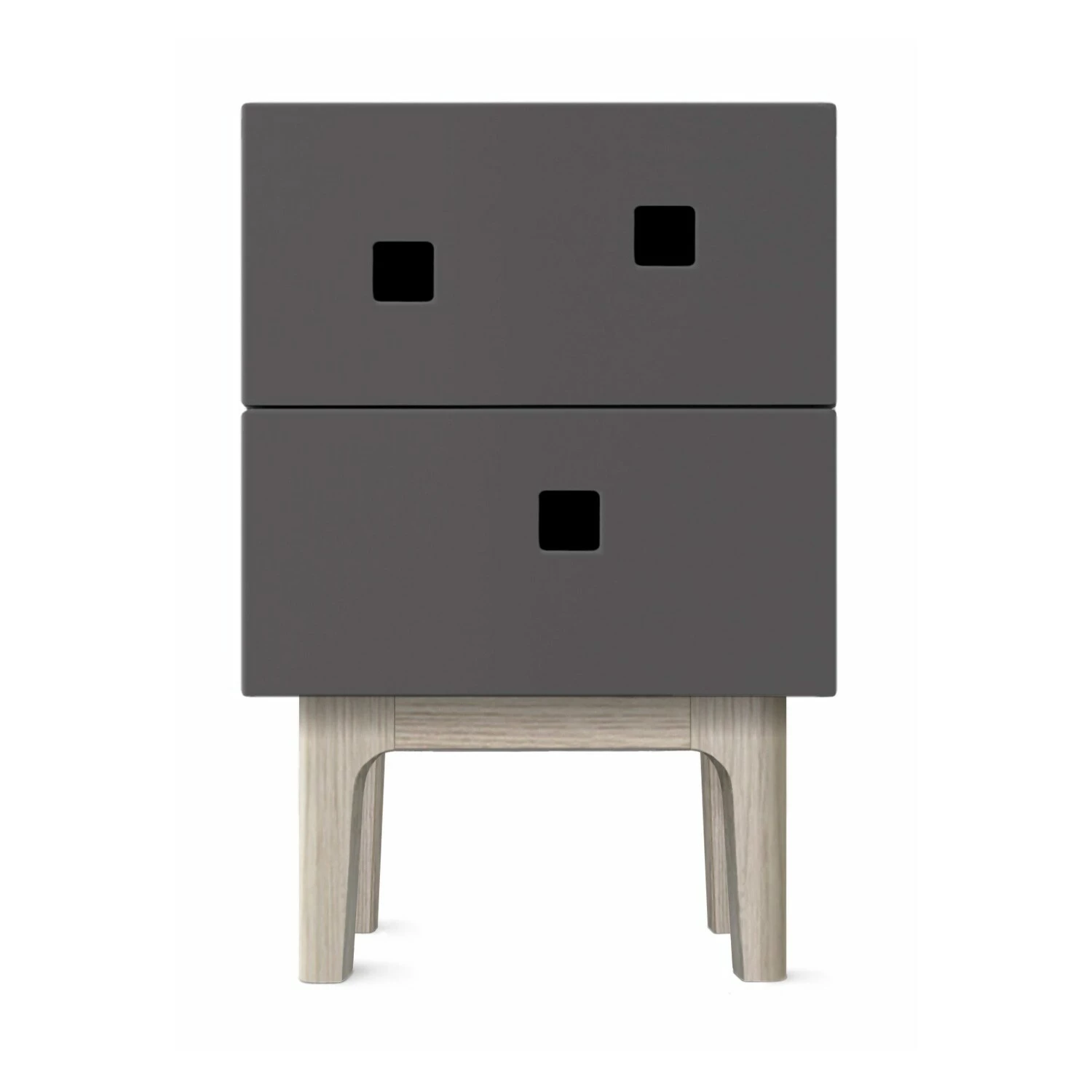 Peep S1 Nachttisch, Slate Gray / Weiße Eiche