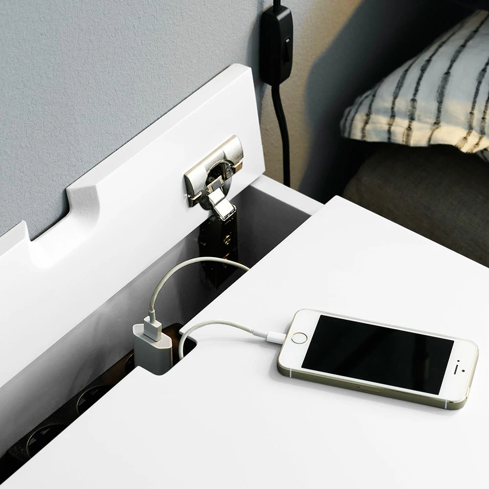 Peep S1 Nachttisch, Angel White/Oak – Bild 5