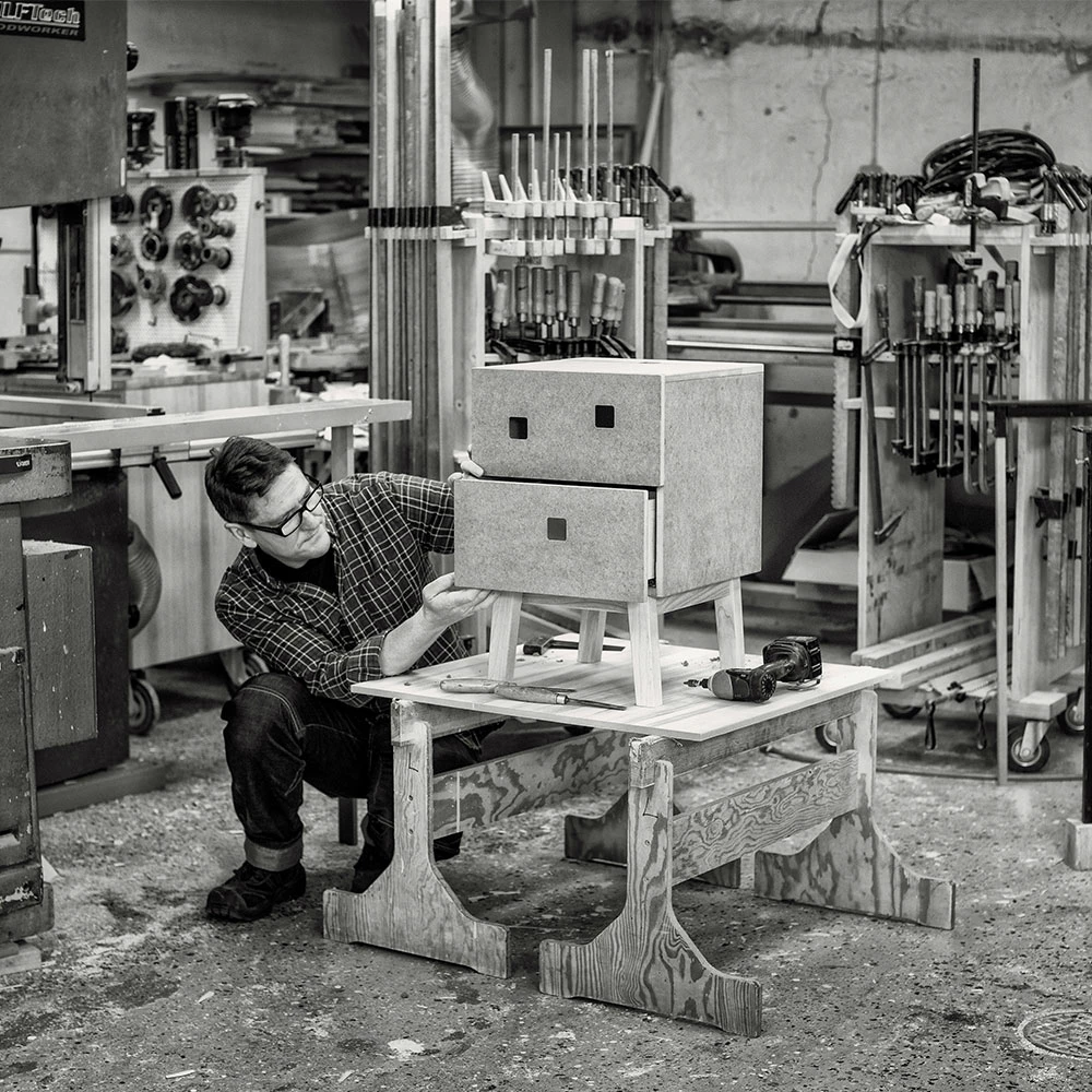 Peep S1 Nachttisch, Angel White/Oak – Bild 6